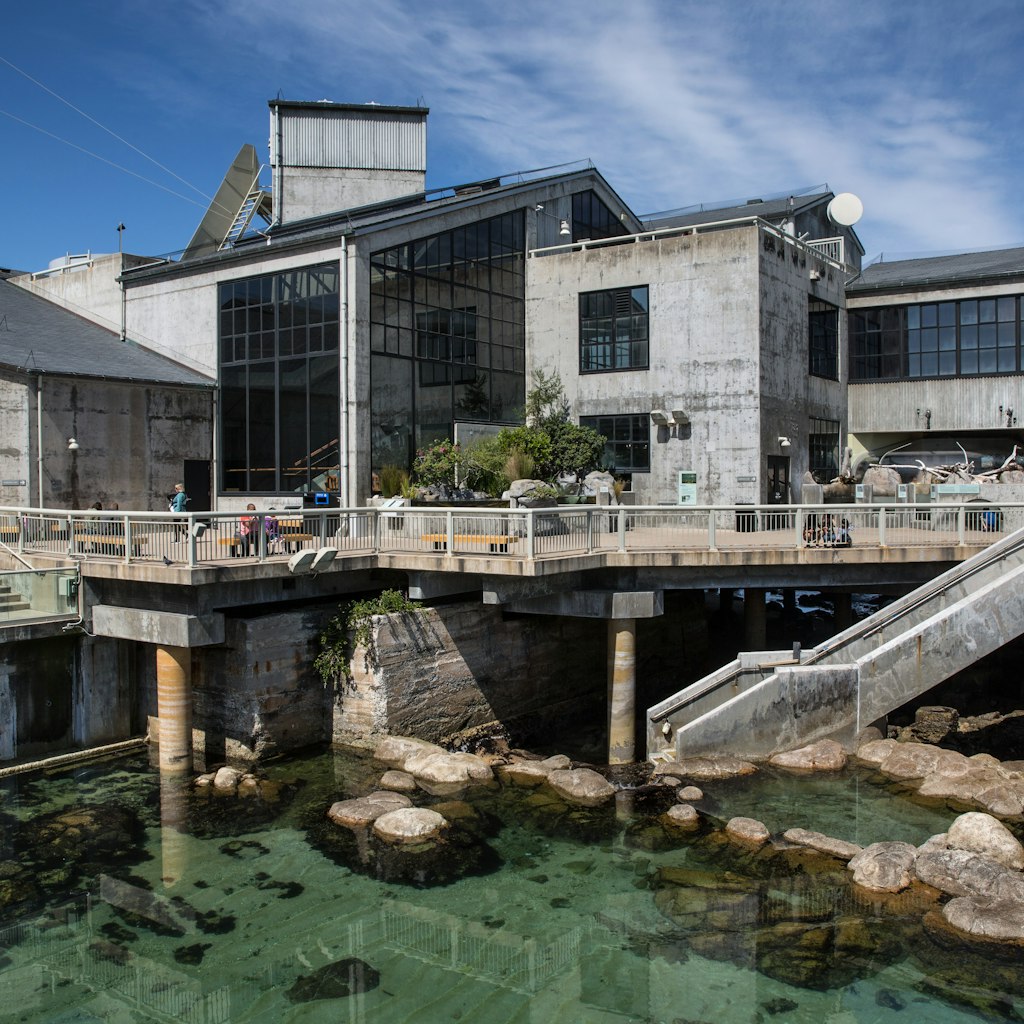 MONTEREY, CA - APRIL10:  The exterior of the Monterey Bay Aquarium, located at Cannery Row two hours south of San Francisco, is viewed on April 10, 2018, in Monterey, California. An estimated 15 million domestic and international travelers visit California each year generating more than $100 billion in revenue and creating more than one million jobs in the arts, entertainment, recreation, food service and accomodations sectors. (Photo by George Rose/Getty Images)