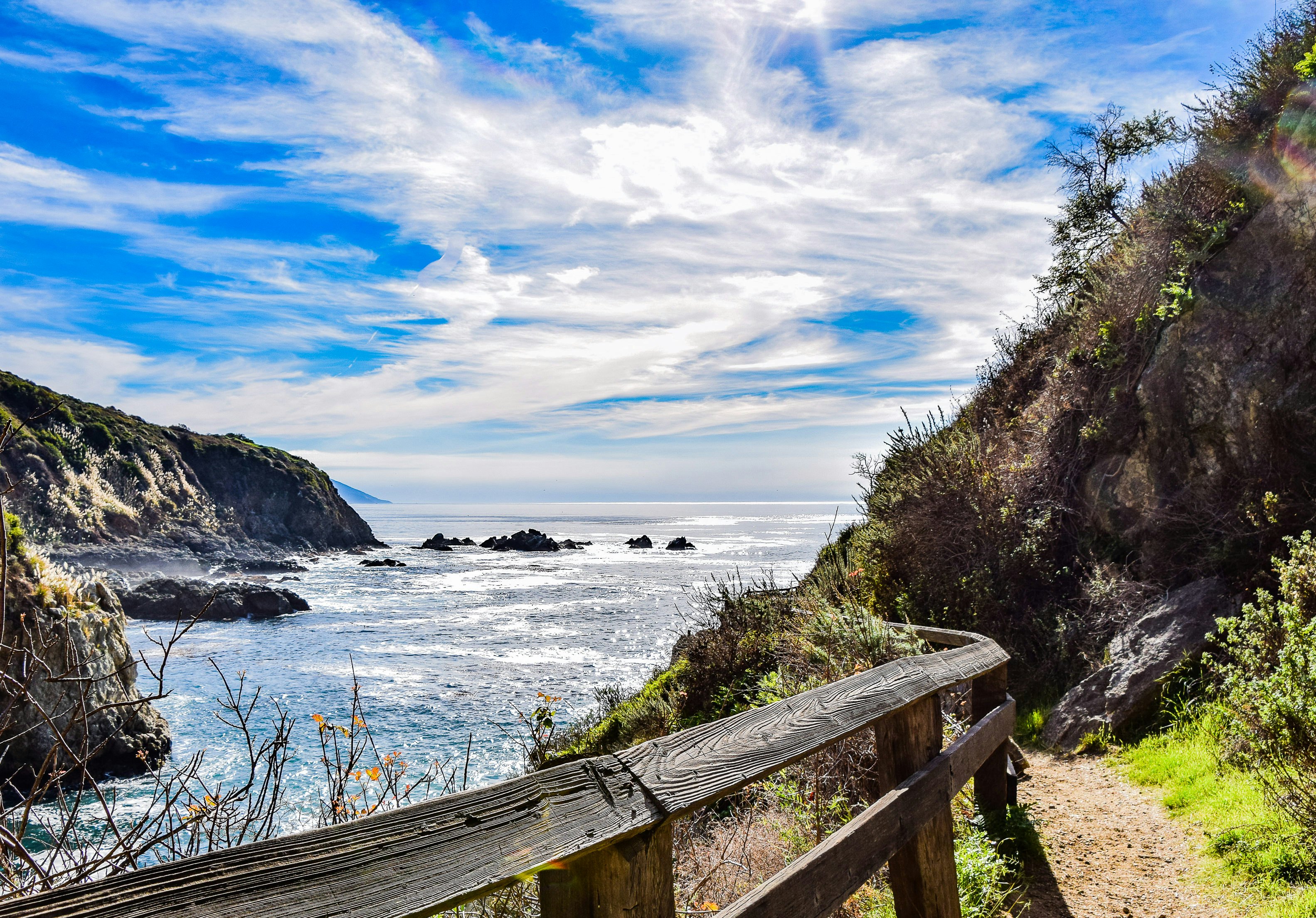 A coastal path, part of the Partington Cove Trail in Julia Pfeiffer State Park.