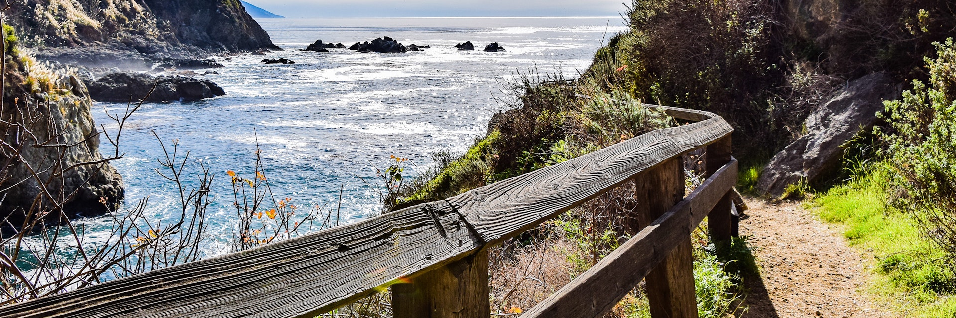A coastal path, part of the Partington Cove Trail in Julia Pfeiffer State Park.
