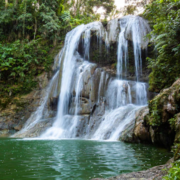Beautiful Gozalandia Waterfall in San Sebastian Puerto Rico at daylight