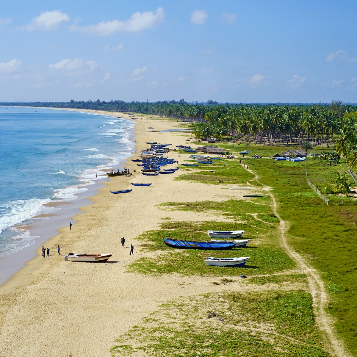 Sri Lanka, Ceylon, Eastern Province, East Coast, Passekudah, Kalkudah beach, aerial view