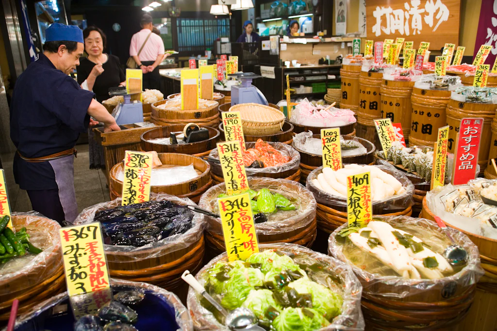 LPI-25666-2.jpg Vegetables for sale, Nishiki Market