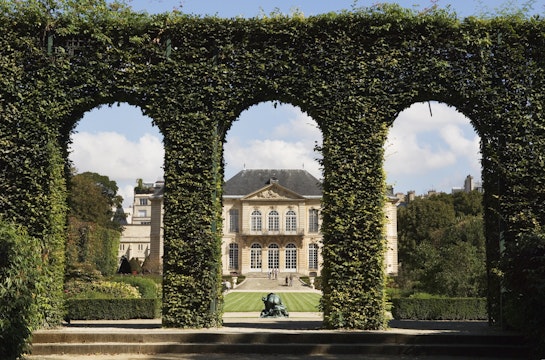 Grounds of Rodin Museum sculpture garden.