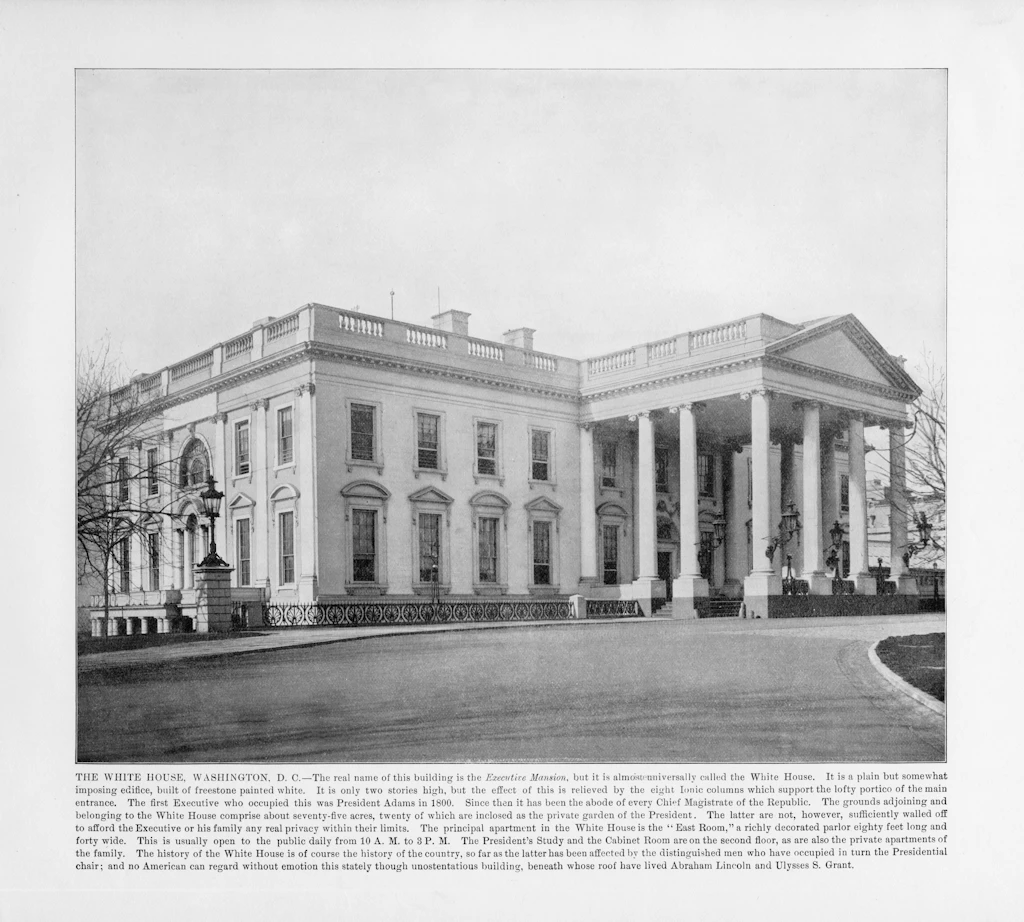 Antique American Photograph: The White House, Washington, D.C., United States, 1893