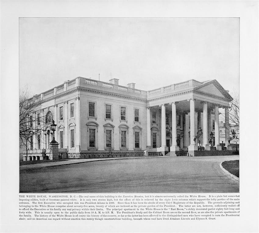 Antique American Photograph: The White House, Washington, D.C., United States, 1893 Antique American Photograph: The White House, Washington, D.C., United States, 1893