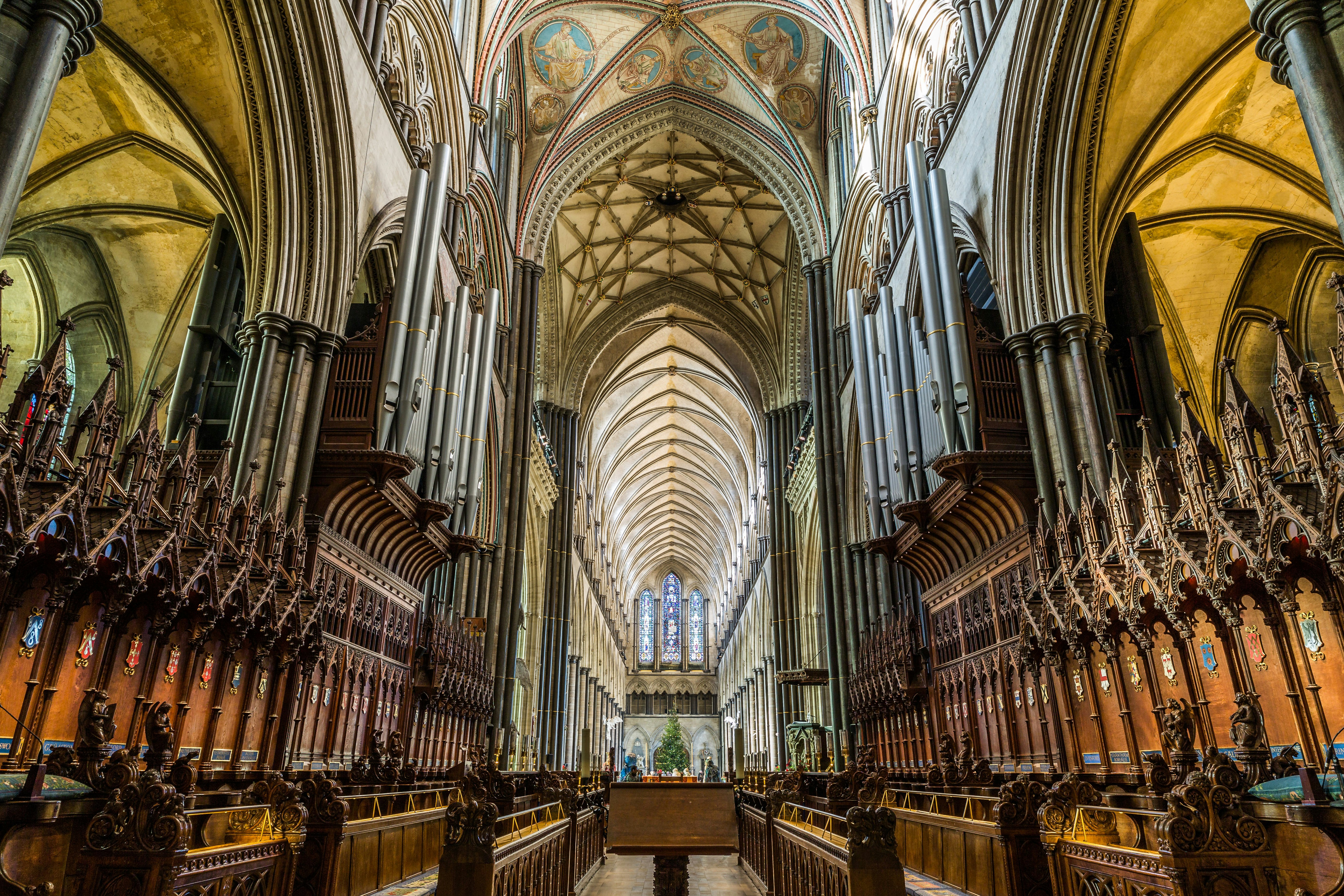 December 28, 2014: Interior of Salisbury Cathedral.
