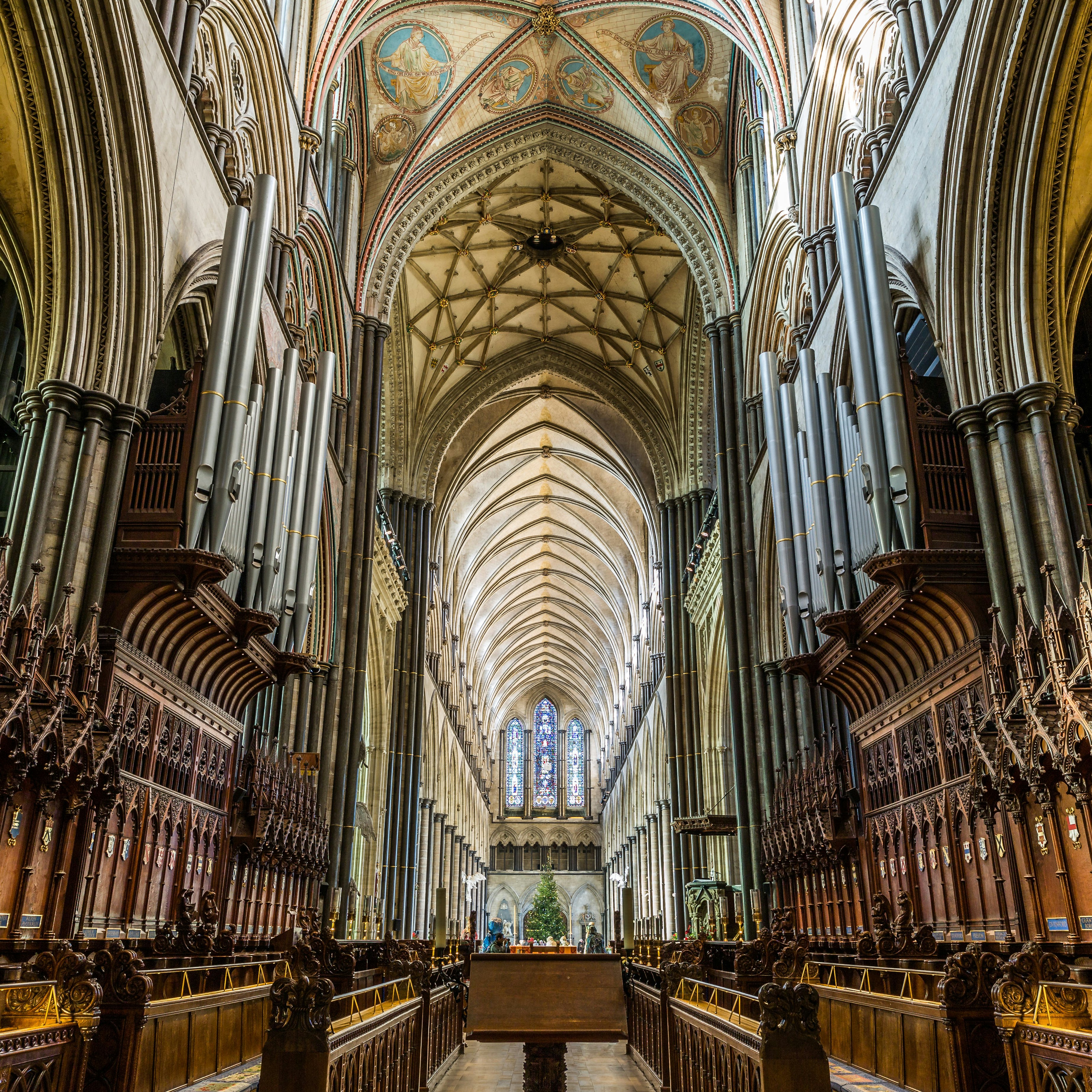 December 28, 2014: Interior of Salisbury Cathedral.