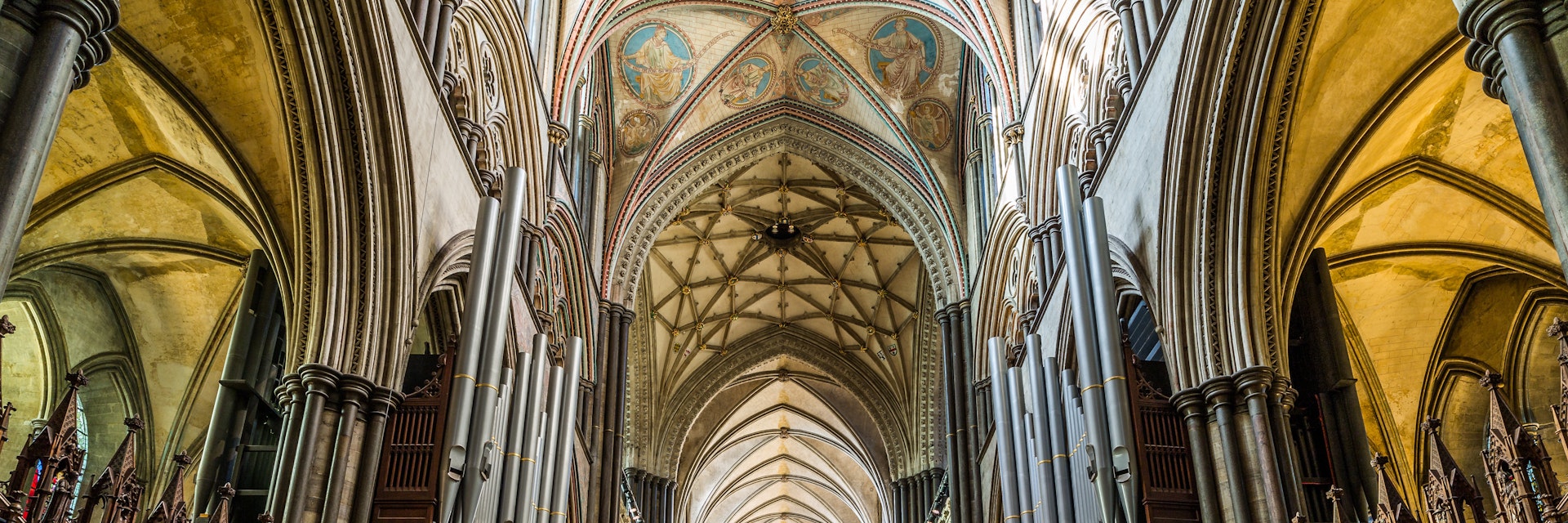 December 28, 2014: Interior of Salisbury Cathedral.