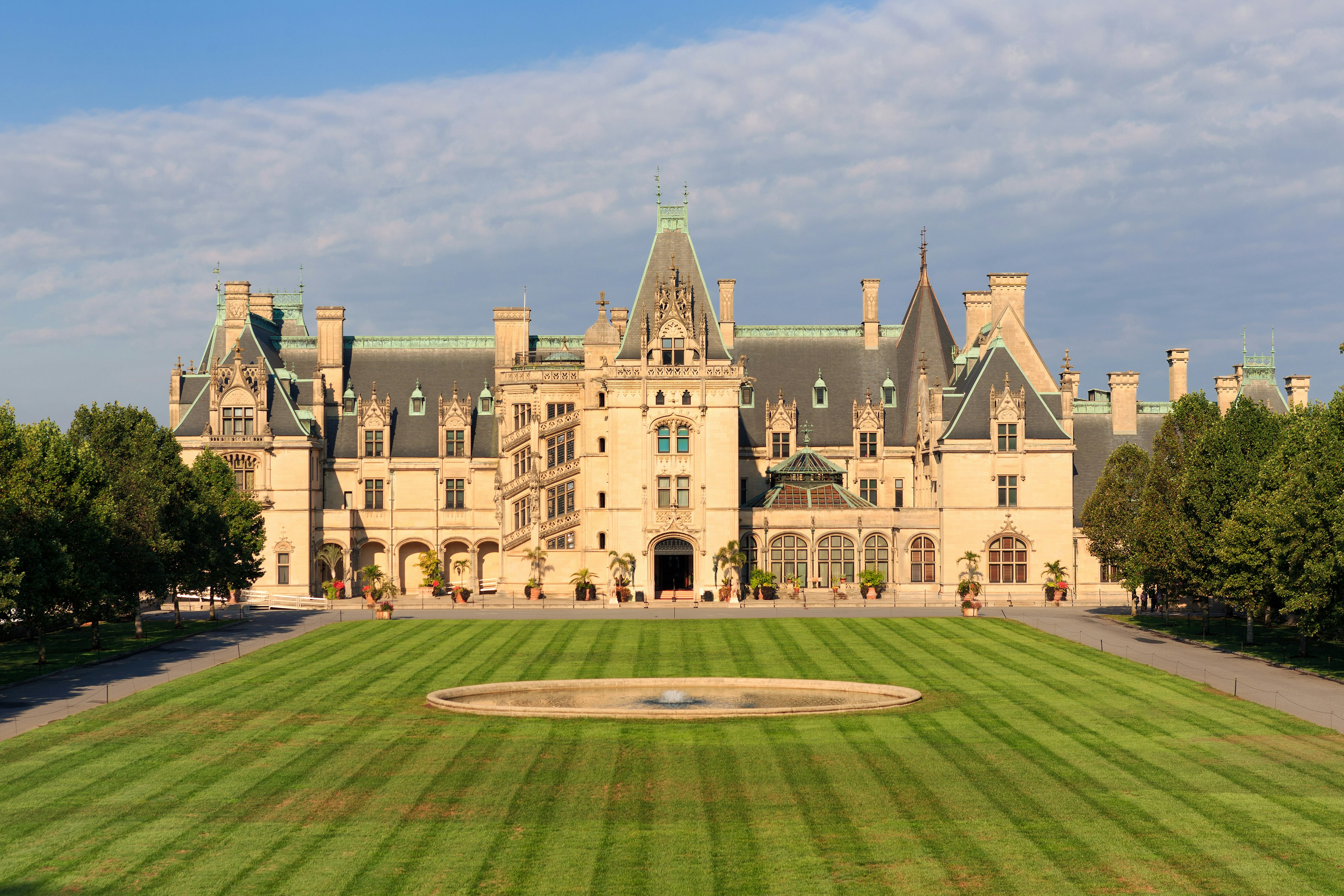 The stately Biltmore House on the Biltmore Estate grounds, Asheville, North Carolina