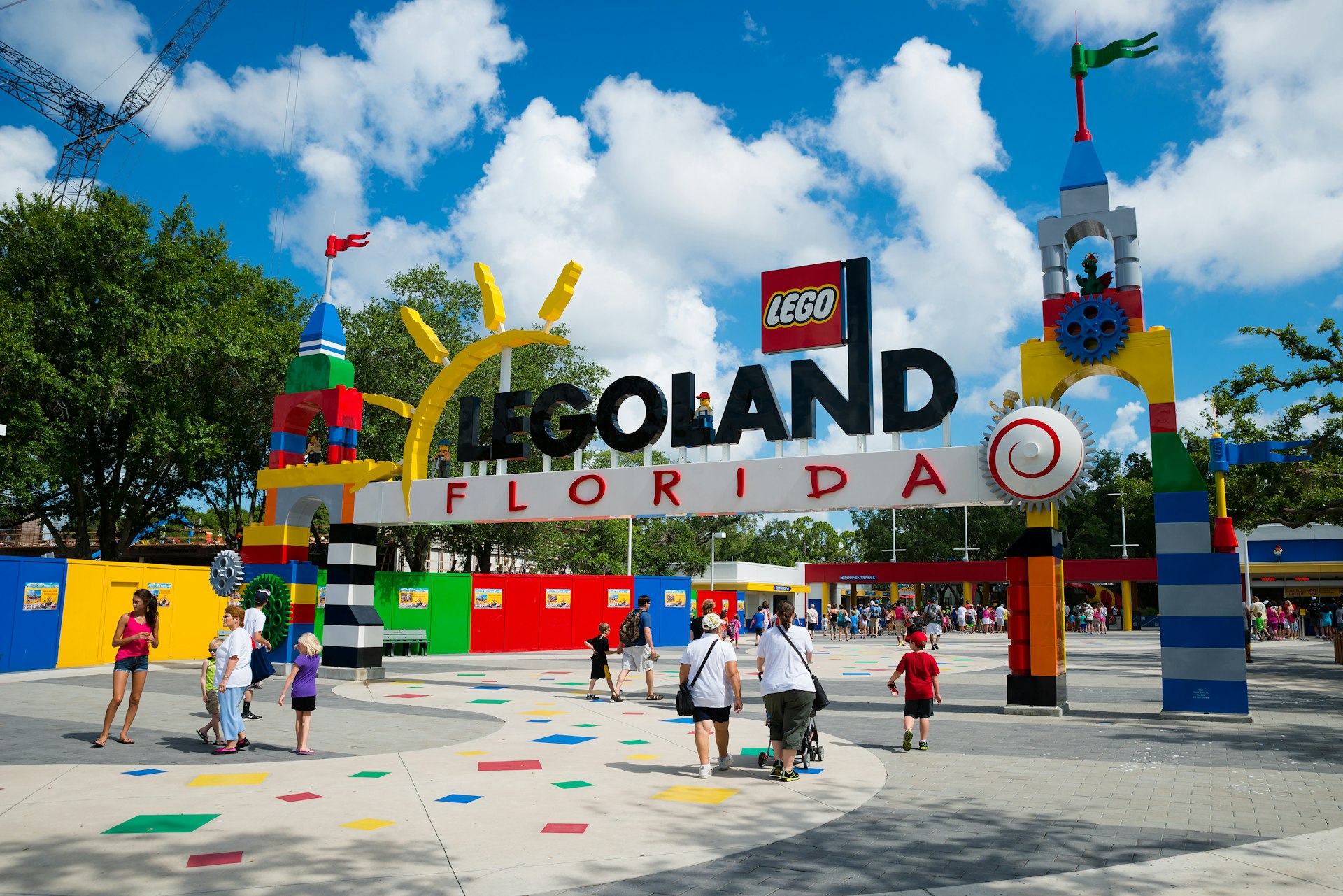 Visitors pass through the entrance to Legoland Florida in Winter Haven