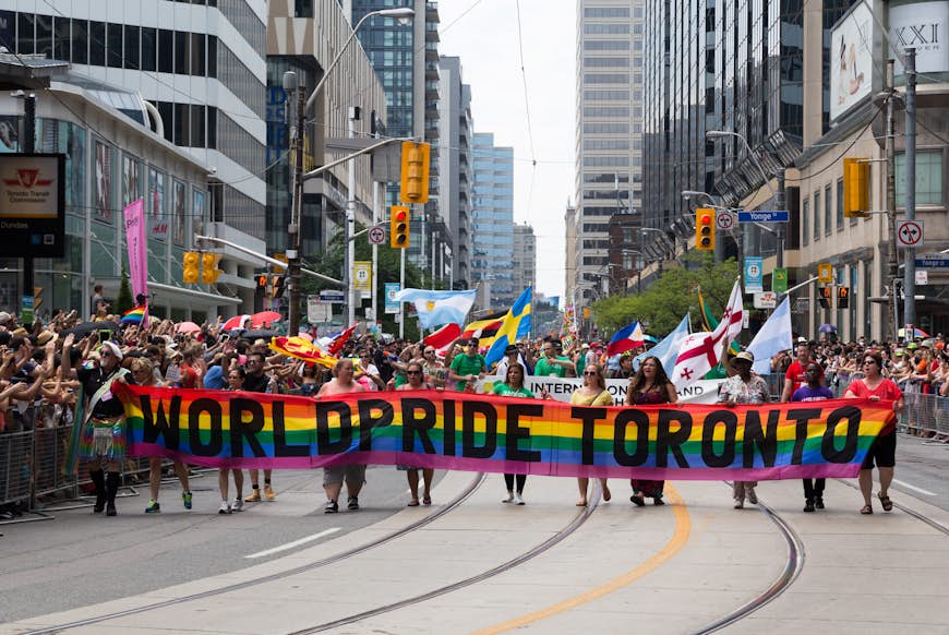 Marchers in the annual Pride Toronto parade