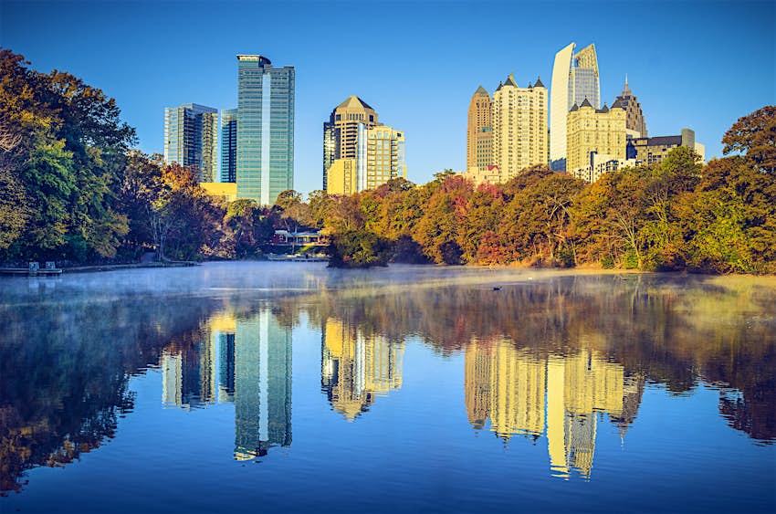 Atlanta, Georgia, USA midtown skyline from Piedmont Par Atlanta, Georgia, USA midtown skyline from Piedmont Park