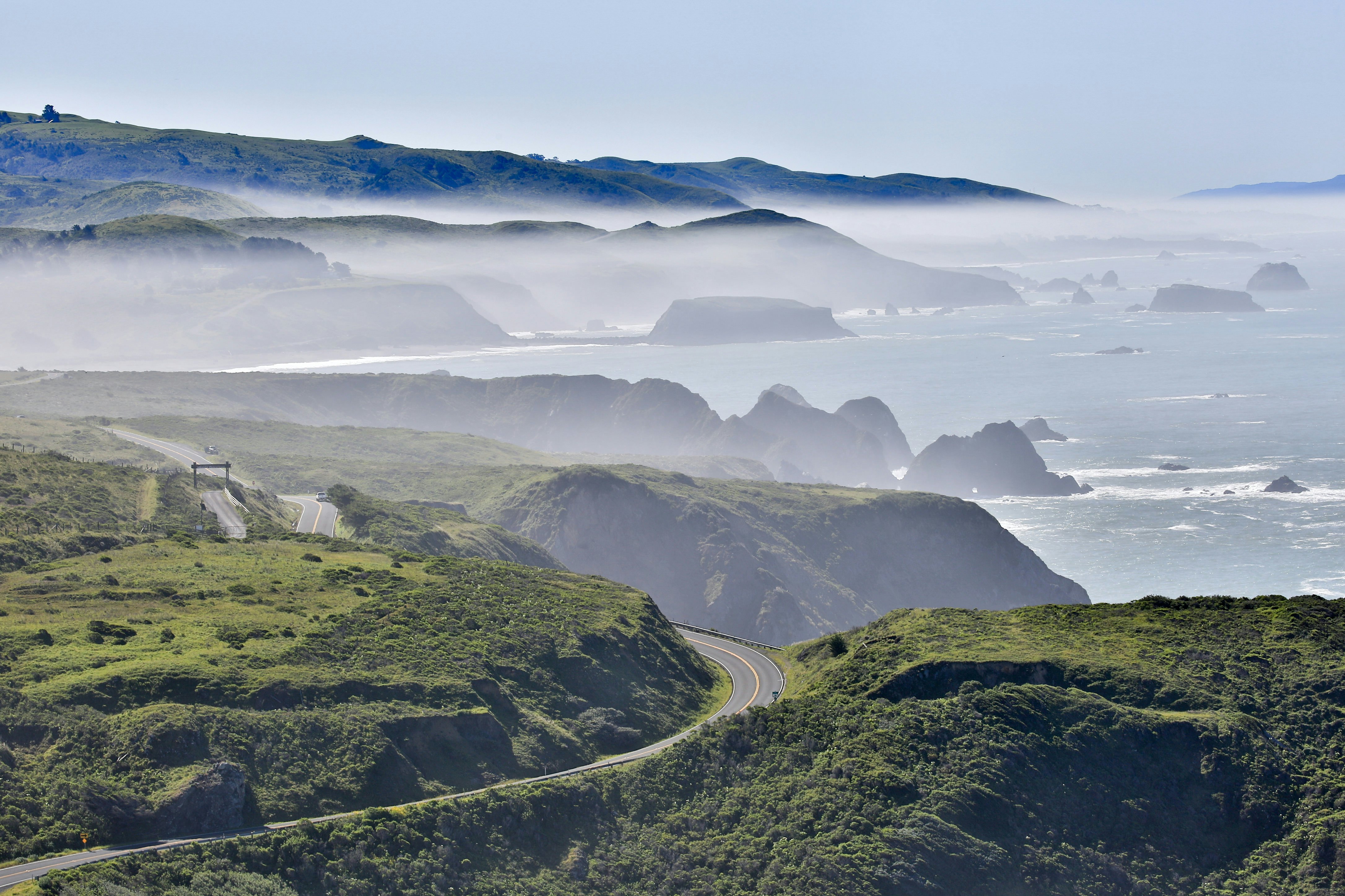 Foggy morning at Bodega Bay, California