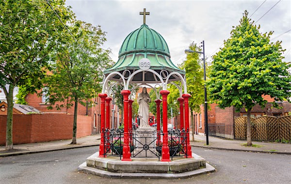 Statue of Jesus in the Liberties area in Dublin, Ireland