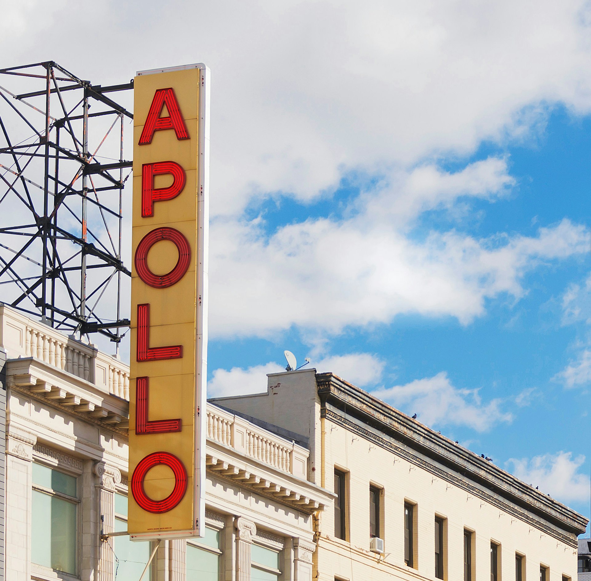 The famous Apollo Theater vertical sign in Harlem