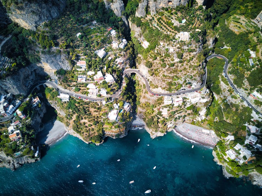 Coastline road near Positano, Italy 