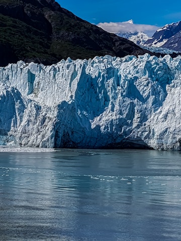 Beautiful view of the massive Columbia Glacier in Alaska