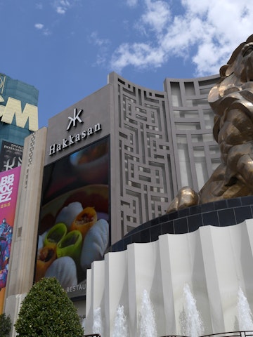 LAS VEGAS, NEVADA - AUGUST 28:  An exterior view shows the marquee at MGM Grand Hotel & Casino left of the Leo the Lion statue on the Las Vegas Strip amid the spread of coronavirus (COVID-19) on August 28, 2020 in Las Vegas, Nevada. MGM Resorts International will lay off 18,000 furloughed employees in the United States on Monday as the resort industry struggles to recover from the pandemic. The move was necessary since federal law requires companies to lay off furloughed workers after six months. Before hotel-casinos shut down in March, the company had 68,000 employees nationwide, including 52,000 in Las Vegas. MGM Resorts said laid-off employees could be brought back as business demand returns.  (Photo by Ethan Miller/Getty Images)