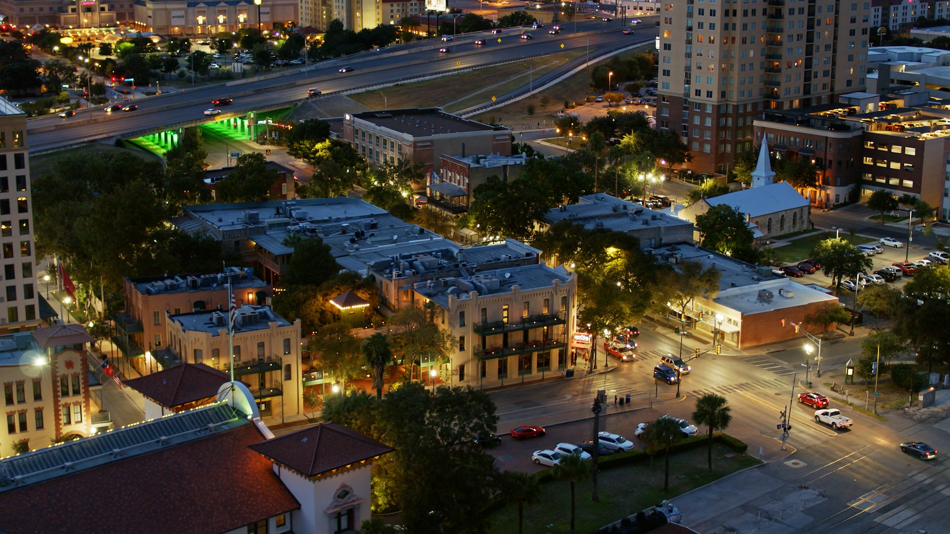 St Paul Square District in San Antonio, Texas - Aerial