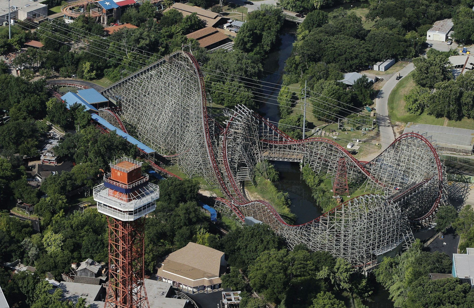 The texas giant rollercoaster at six flags over texas