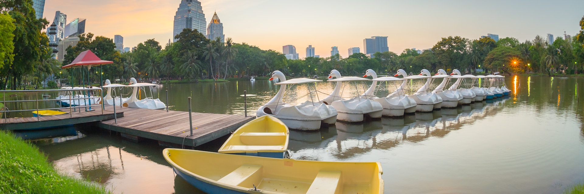 Swan boats, Lumphini Park, Bangkok, Thailand