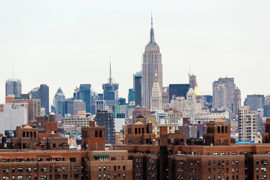 Manhattan skyline with Lower East Side on foreground and Empire State Building in the background Manhattan skyline with Lower East Side on foreground and Empire State Building in the background
