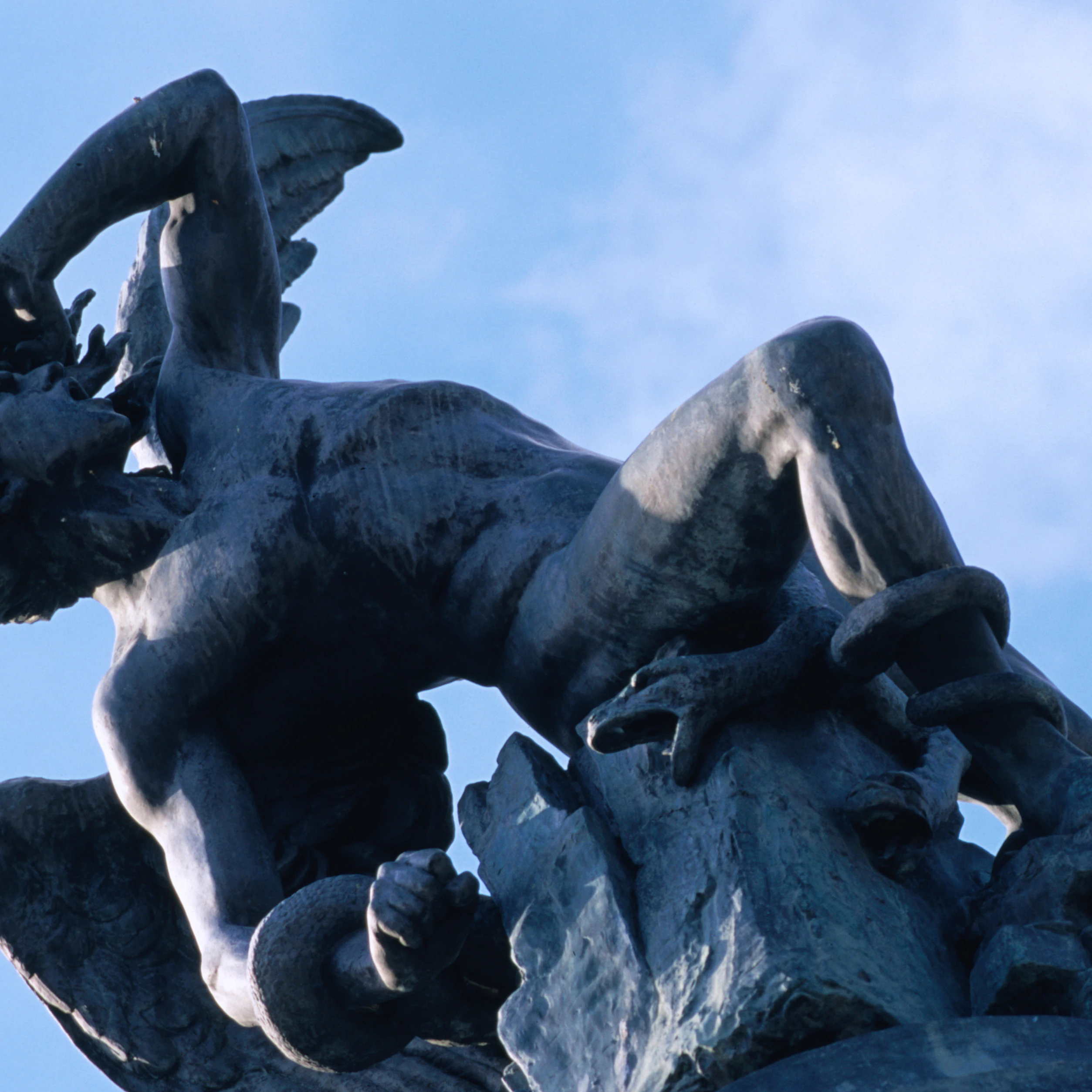 Monument to The Fallen Angel (El Angel Caido) by Ricardo Bellver in El Parque del Buen Retiro.