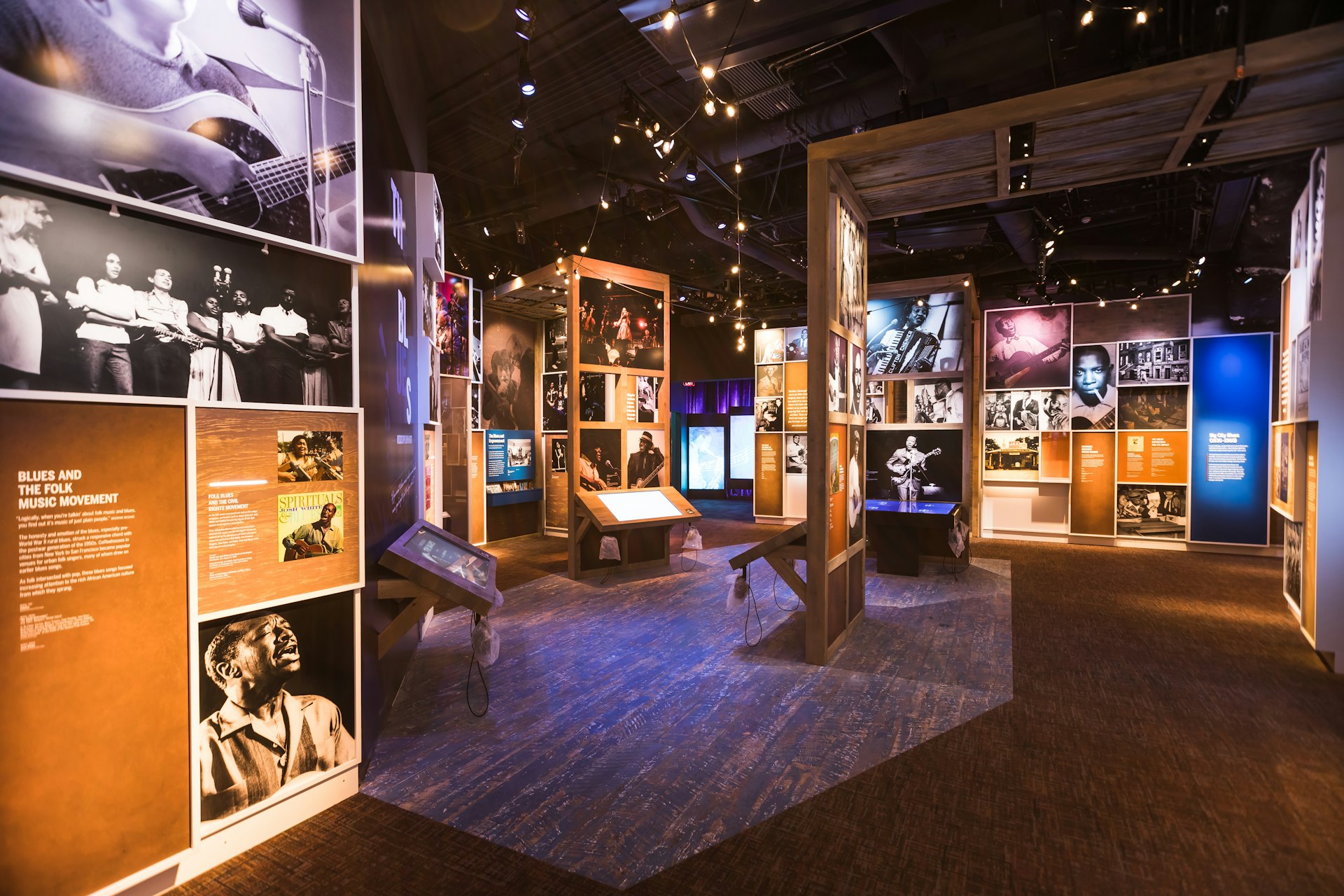 Inside a museum exhibit dedicated to Black music history