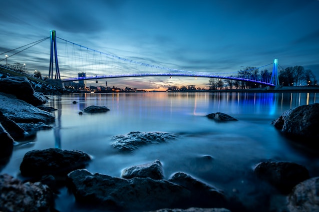Osijek’s pjesacki most, or pedestrian bridge, has become a symbol of the city