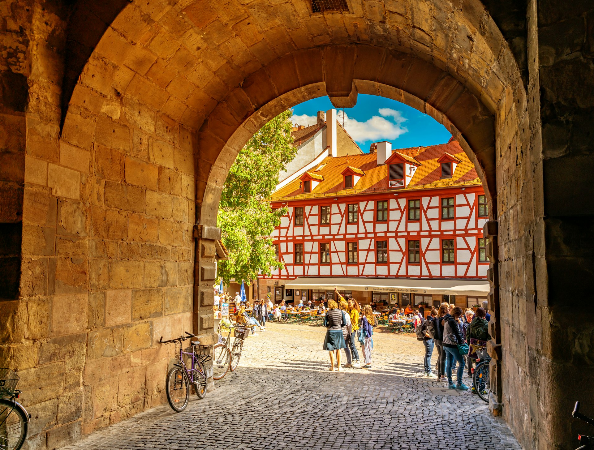 The historic center of the medieval city in Nuremberg, Germany