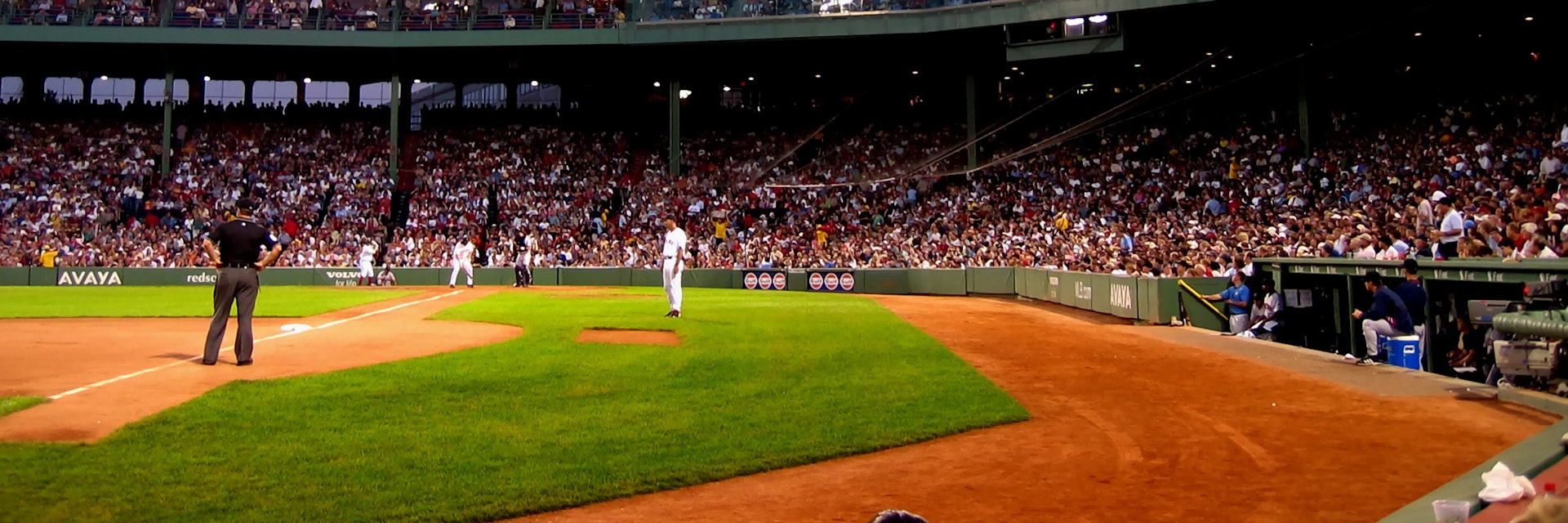 Baseball game in Fenway Park, Boston, Massachusetts.