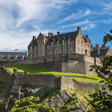Looking up the hill at Edinburgh Castle. Edinburgh Castle