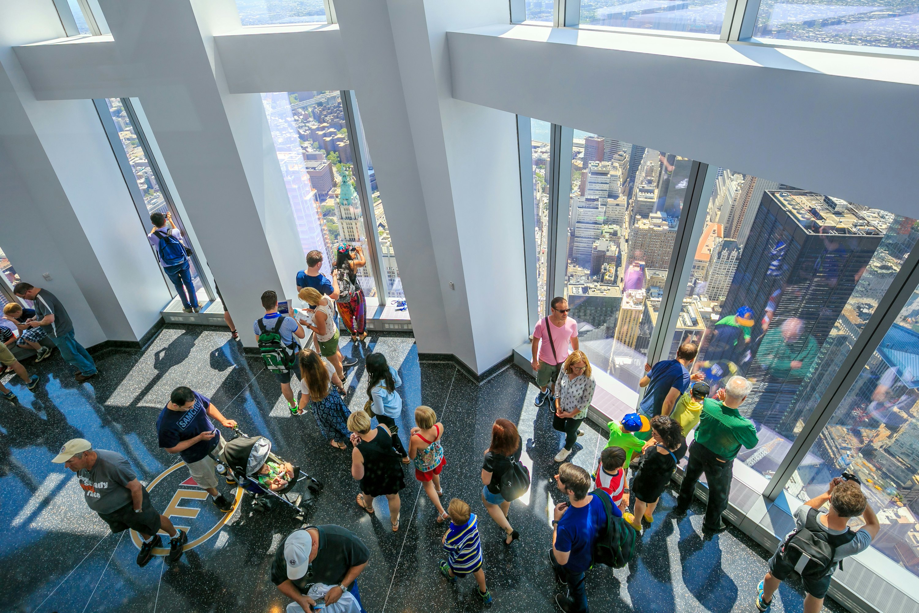 NEW YORK - MAY 29 : ONE  WORLD OBSERVATORY grand opening day on May 29, 2015. It  is open year round. Starting May 29th until September 7th from 9 a.m. until midnight