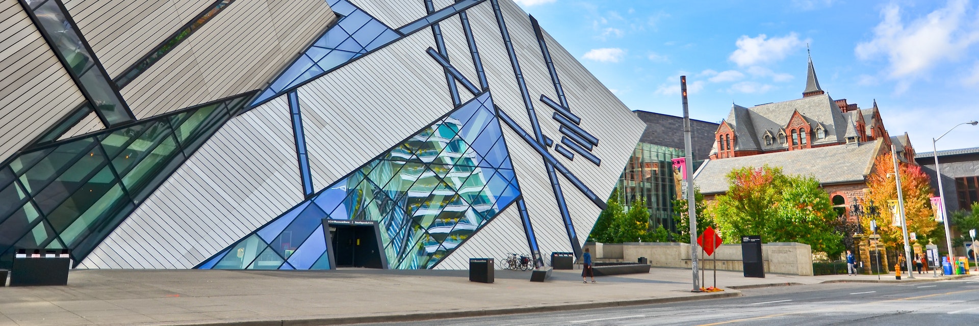 October 15, 2013: Exterior of the Royal Ontario Museum on a sunny day.