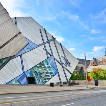 October 15, 2013: Exterior of the Royal Ontario Museum on a sunny day.