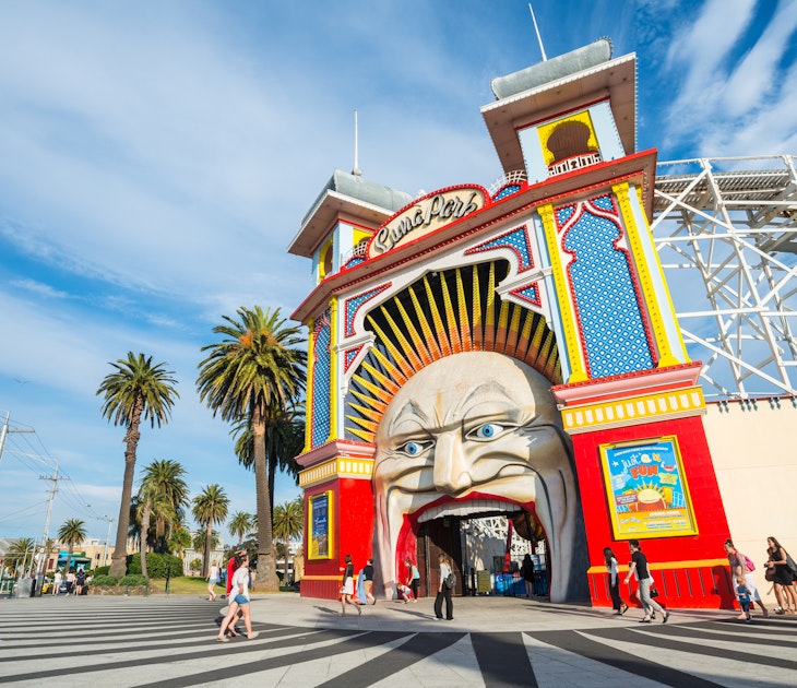 Melbourne, AUSTRALIA - OCTOBER 03 2015: Luna park the iconic amusement park of Melbourne, Australia.