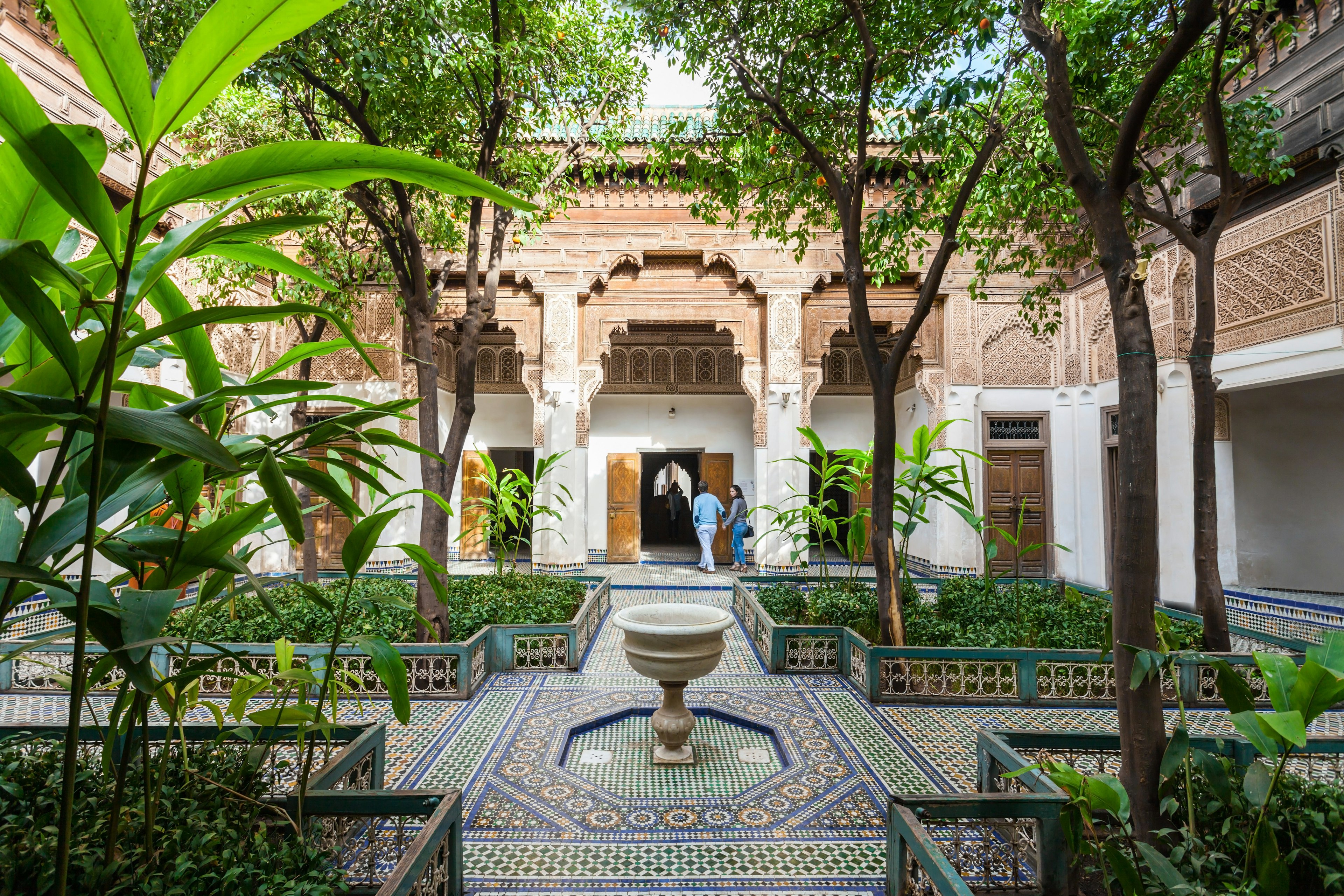 MARRAKECH, MOROCCO - FEBRUARY 22, 2016: The Marrakesh Bahia Palace is a palace and a set of gardens located in Marrakesh, Morocco.