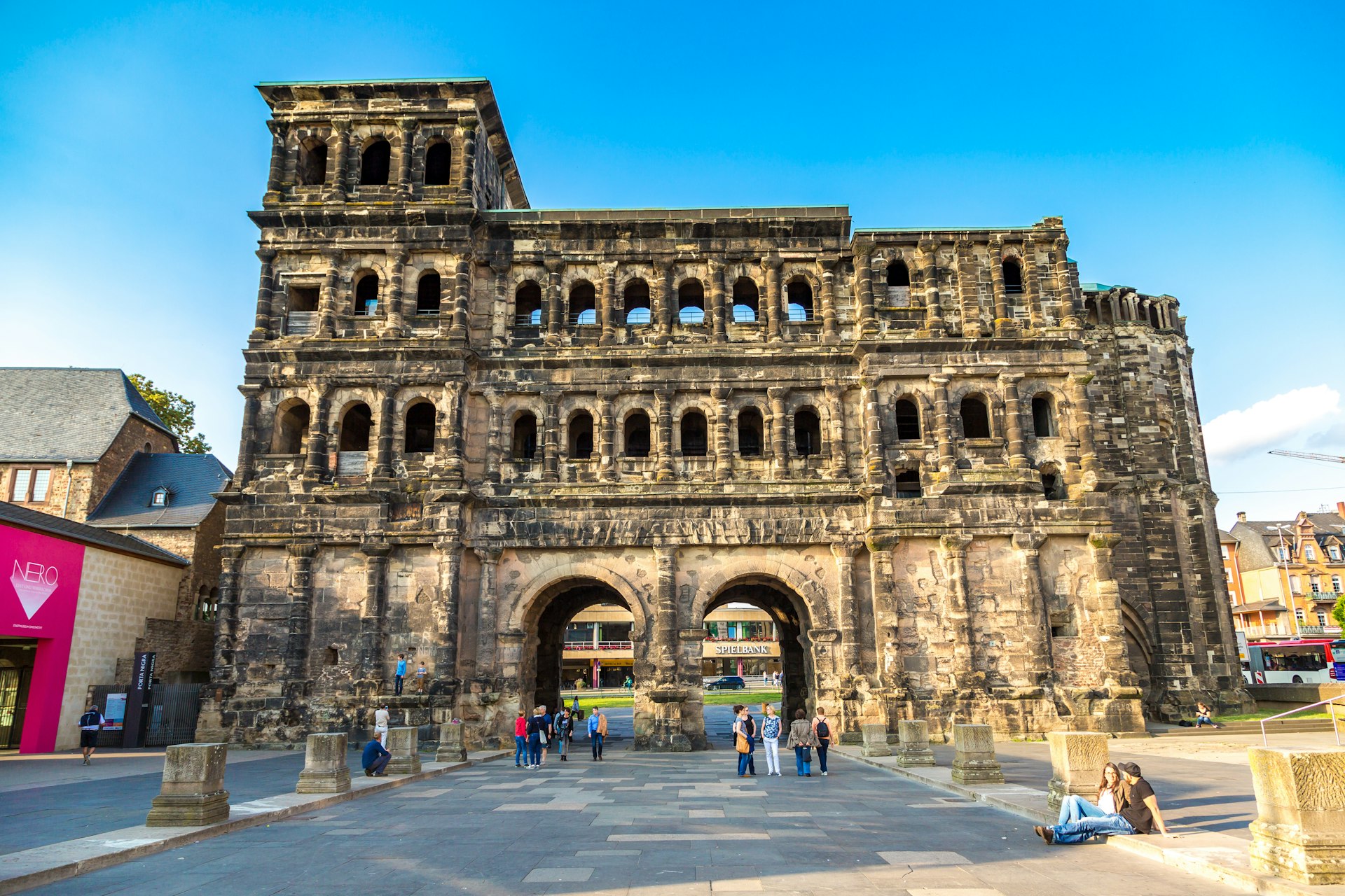 A large stone structure acting as a gate