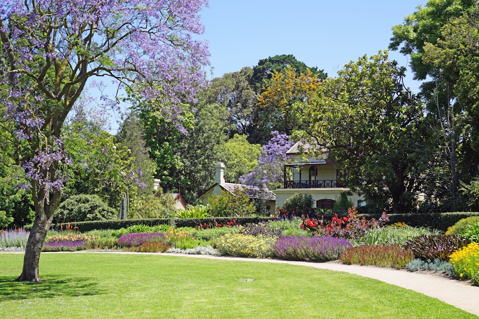 MELBOURNE, AUSTRALIA -7 DEC 2016- The Royal Botanic Gardens is located in the center of Melbourne by the Yarra River. It includes a herbarium and a children's garden.