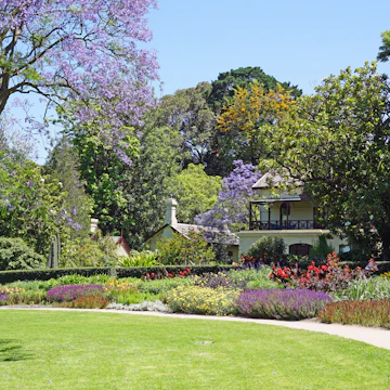 MELBOURNE, AUSTRALIA -7 DEC 2016- The Royal Botanic Gardens is located in the center of Melbourne by the Yarra River. It includes a herbarium and a children's garden.