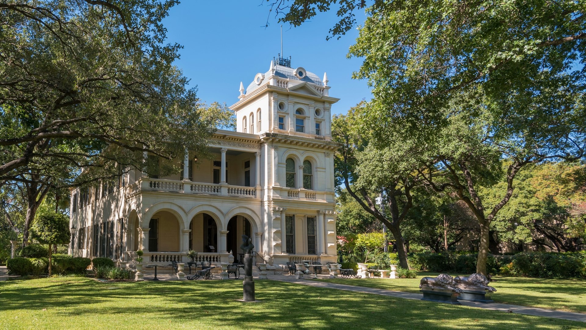 An old Italianate house in King William Historic District in San Antonio