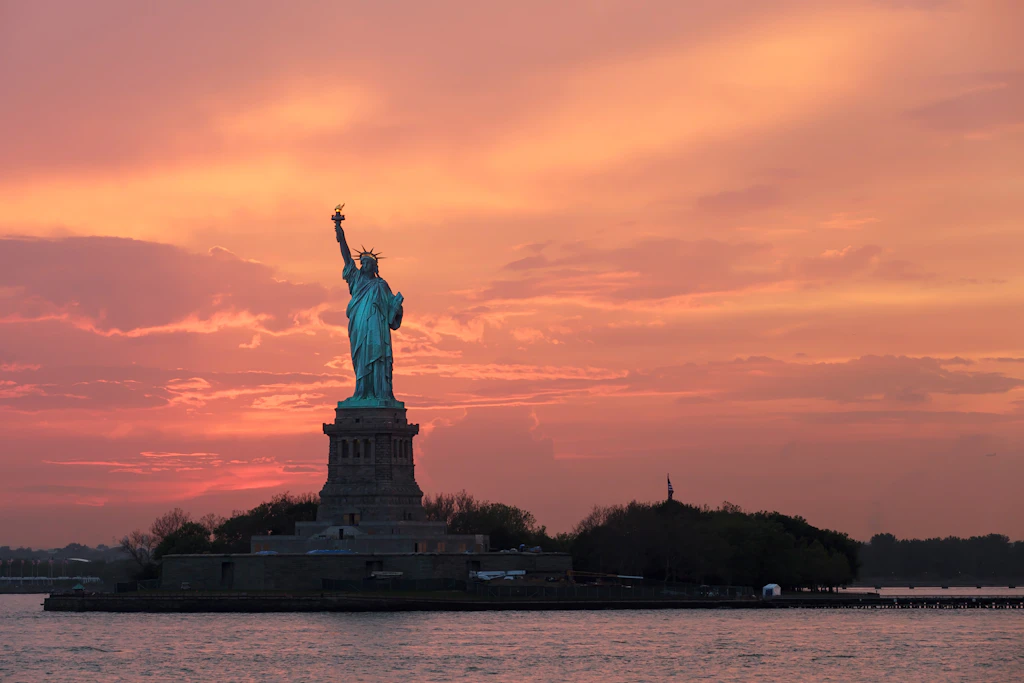 Statue of Liberty at sunset Statue of Liberty at sunset