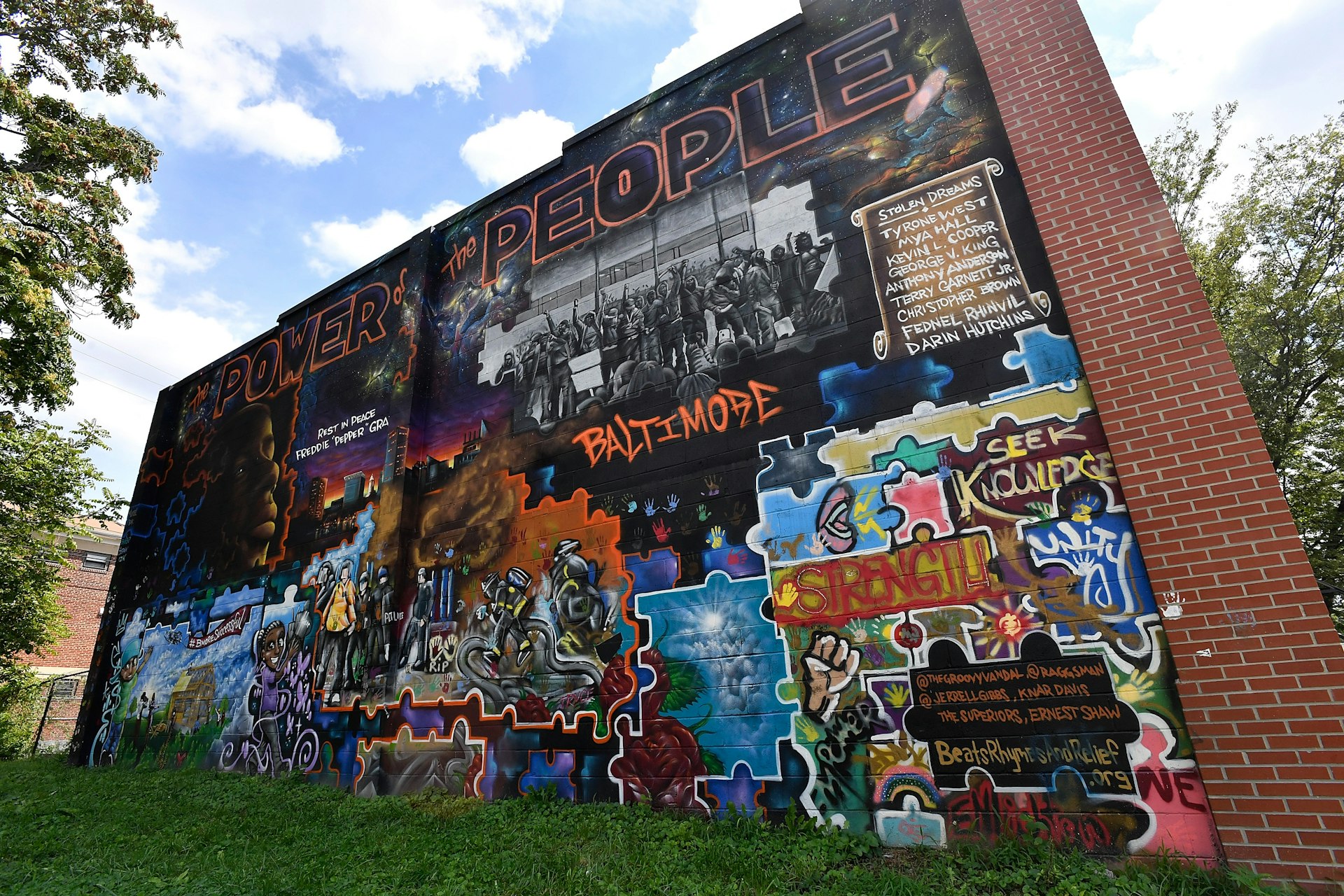 Colorful mural dedicated to Freddie Gray and others who have died in police custody. 