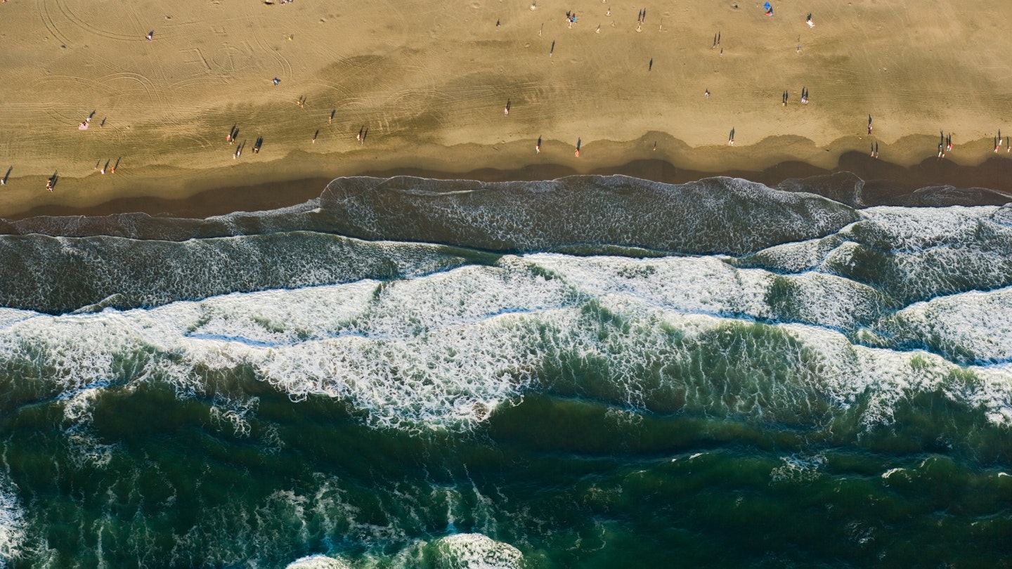 Aerial view of Ocean Beach, San Francisco, CA