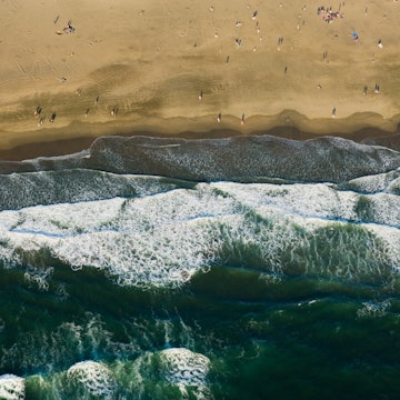 Aerial view of Ocean Beach, San Francisco, CA