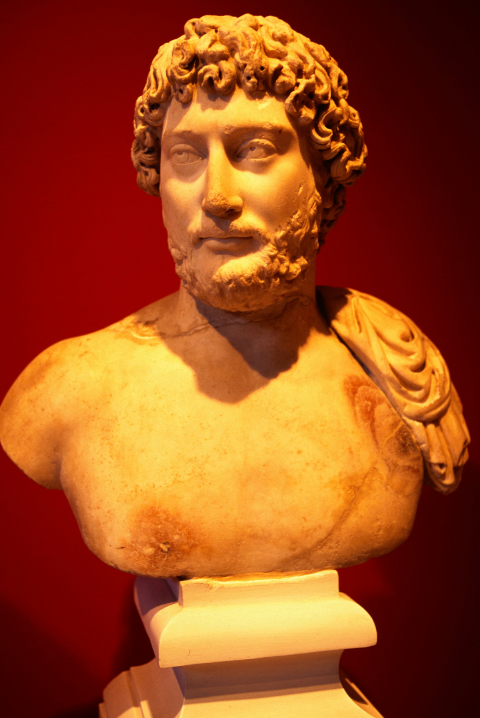 A bust of the Roman emperor Hadrian in the National Archaeological Museum in Athens