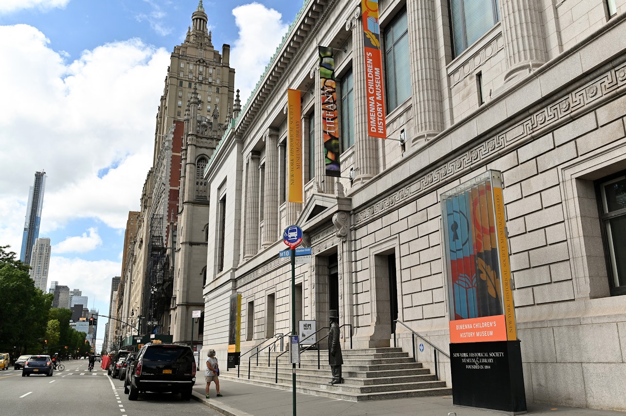 NEW YORK, NEW YORK - SEPTEMBER 12: An exterior view of the newly reopened New-York Historical Society museum and library as the city continues Phase 4 of reopening following restrictions imposed to slow the spread of coronavirus on September 12, 2020 in New York City. The fourth phase allows outdoor arts and entertainment, sporting events without fans and media production. (Photo by Dia Dipasupil/Getty Images)