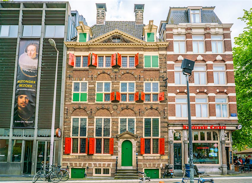 Exterior of the Rembrandt House Museum in the old Jewish quarter of Amsterdam.