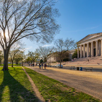 National Gallery of Art on the National Mall during spring in Washington D.C.