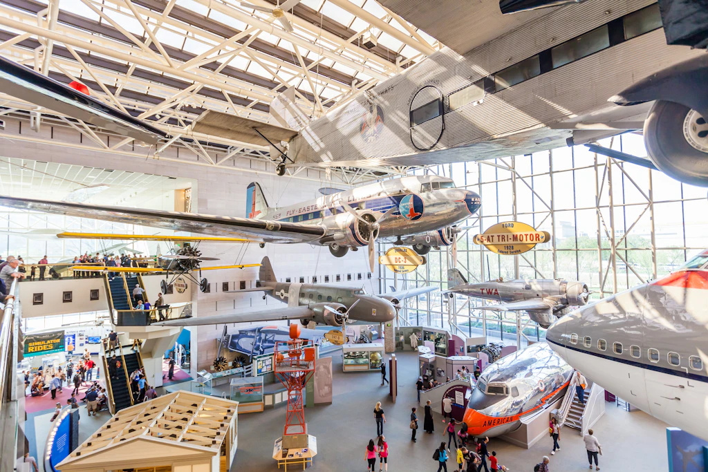 Inside the Smithsonian National Air and Space museum in Washington DC.